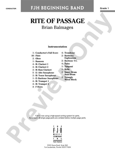 Rite Of Passage Score Brian Balmages Digital Sheet Music Download