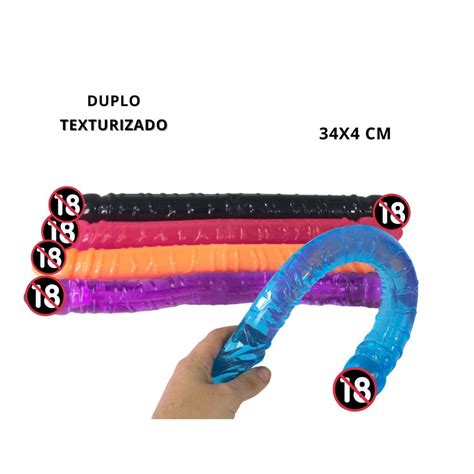 Consolo Dildo Duplo Realístico Dupla Penetração Sexo Casal Texturizado Shopee Brasil