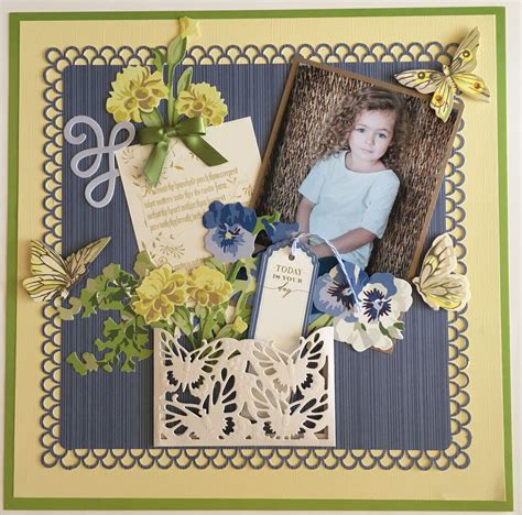 Anna Griffin Pocket Embellishments Scrapbook Layout Created By Sally