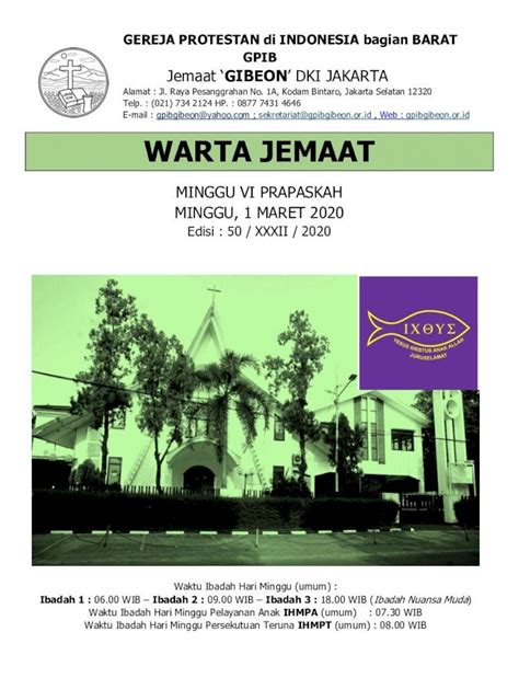 PDF WARTA JEMAAT GPIB Gibeon Sama Seperti Jalan Jalan Di Daerah