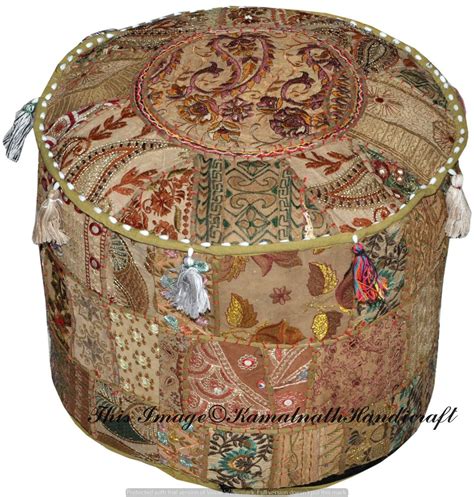 Indian Bohemian Style Ottoman Pouf Interior Decor Footstool Etsy