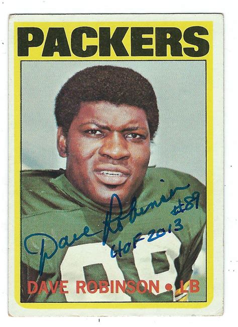 Autographed Dave Robinson Green Bay Packers 1972 Topps Card - Main Line ...