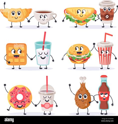 Personajes De Comida De Dibujos Animados Mascots De Comida Chatarra