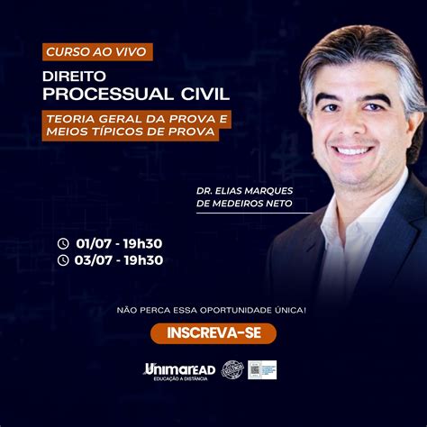 Unimar Ead Lan A Curso Ao Vivo Online Sobre Direito Processual Civil