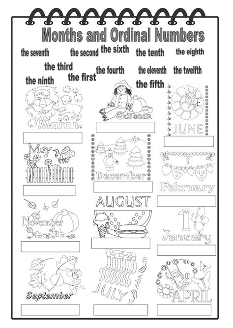 Months Of The Year And Ordinal Numbers Exercises OrdinalNumbers