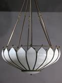 Genuine Antique Lighting Opalescent Leaded Glass Inverted Dome