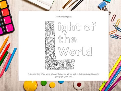 PRINTABLE Names of Jesus Coloring Pages, Sunday School, Homeschool, Scripture Verses, Christian ...