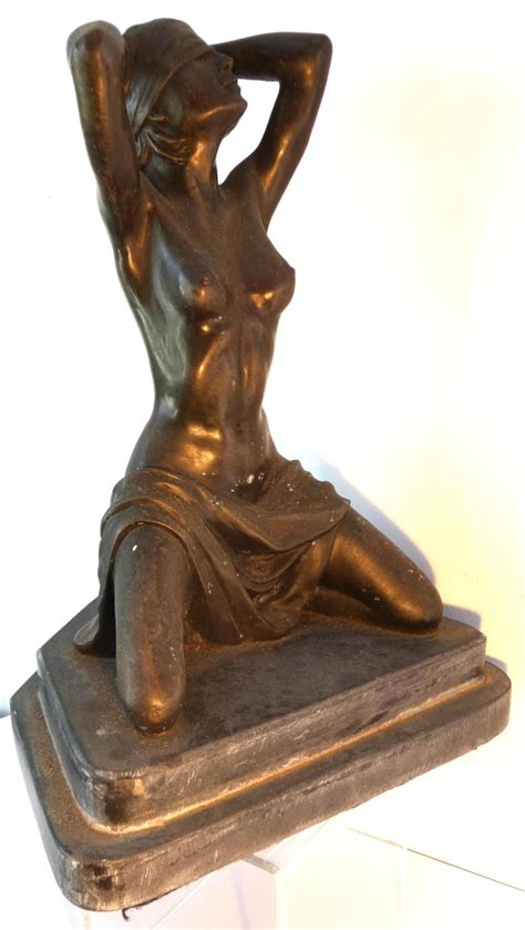 Lot A Deco Style Nude Bronze On Marble Base