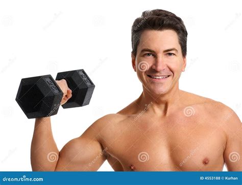 Strong Man Stock Photo Image Of Smiling Bodybuilder 4553188