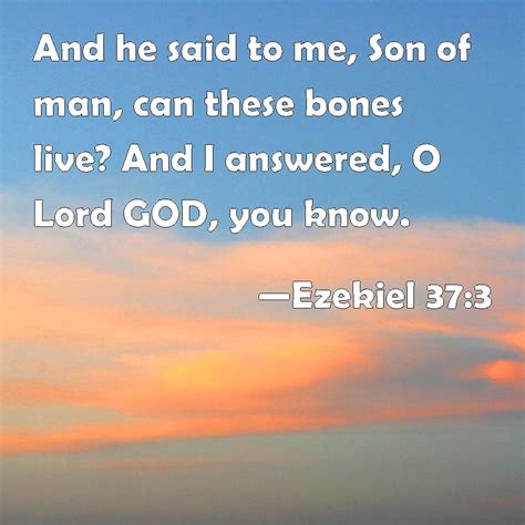 Ezekiel And He Said To Me Son Of Man Can These Bones Live And I