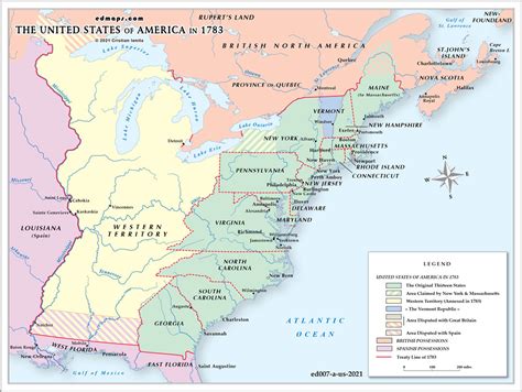 Map Of The Usa In 1783