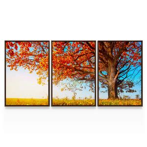 Quadro Para Sala Decorativo Árvore Flórida Paisagem Outono Mosaico Kit