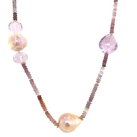 Pearl & Spinel Ombre Necklace - Susan Campbell Jewelry