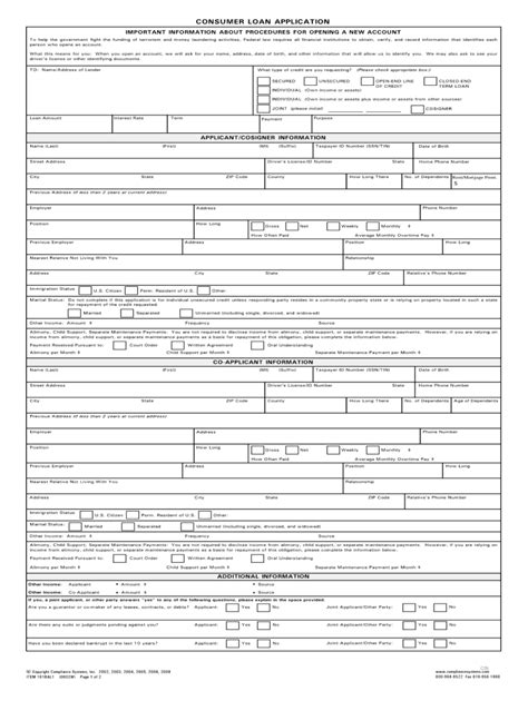 Printable Loan Application Printable Application