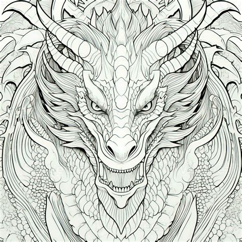 Dragon Coloring Pages For Adults 26737849 Stock Photo at Vecteezy