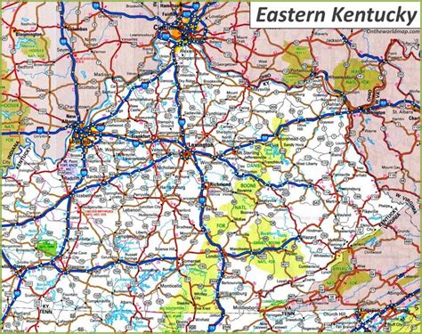 Road Map Of Eastern Kentucky