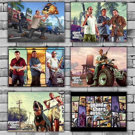 Placas Decorativas Quadros Grand Theft Auto V 01 A 15 Jogos Gta V Gta