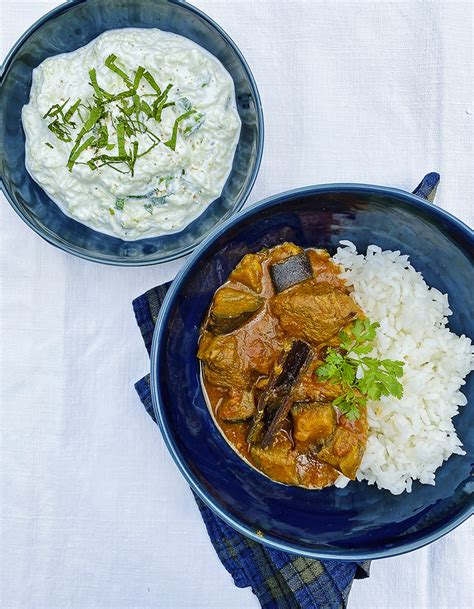 Curry Dagneau Aux Aubergines Pour Personnes Recettes Elle Table