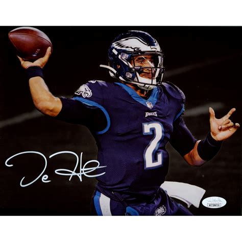 Jalen Hurts Signed Eagles 8x10 Photo JSA COA Pristine Auction