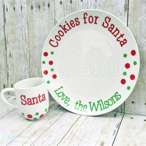 Personalized Santa Cookie Plate for Christmas Eve Traditions