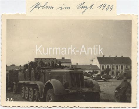 Foto Wehrmacht Infanterie Regt Polen Feldzug Panzer Halbkette