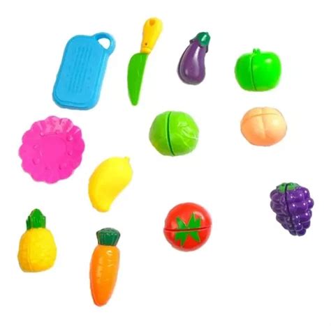 Kit Brinquedo Frutas Legumes De Cortar Pcs Comidinhas