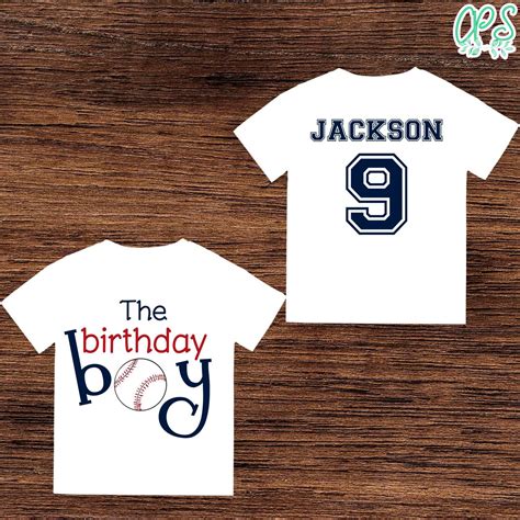 Printable Baseball 9th Birthday Boy Shirt Template Diy