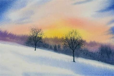 Watercolor Tutorial for a Breathtaking Sunset Scene! – Urbaki Art