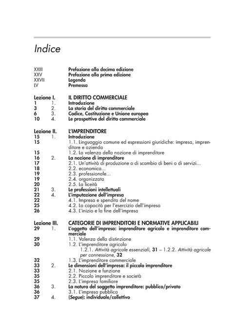 Indice Diritto Commerciale Presti Indice Xxiii Prefazione Alla Decima