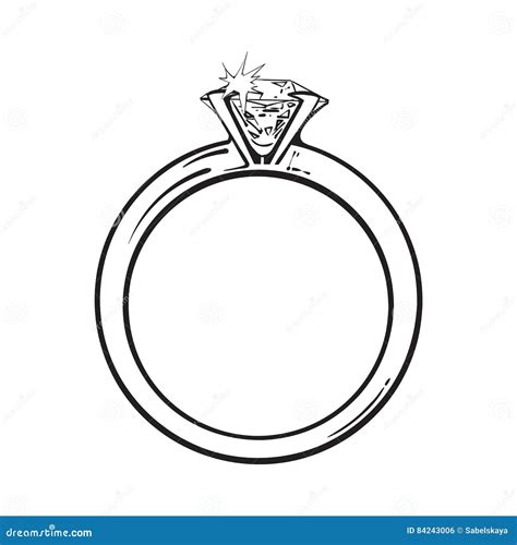 Bague De Fiançailles D or Avec Un Grand Diamant Brillant Illustration