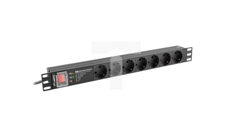 LISTWA ZASILAJĄCA RACK PDU PRO 19 LANBERG 1U 16A 7X SCHUKO SPD 3MP 2M