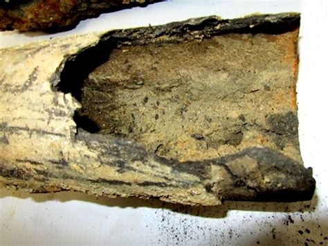 house drain installed  orangeburg sewer pipe   wood pulp