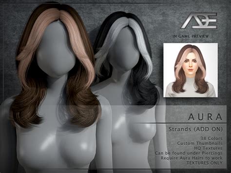 The Sims Resource Aura Hair Strands Add On