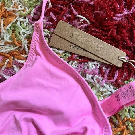 SKIMS NEW Pink Bikini Top With Tie Straps Summer Depop