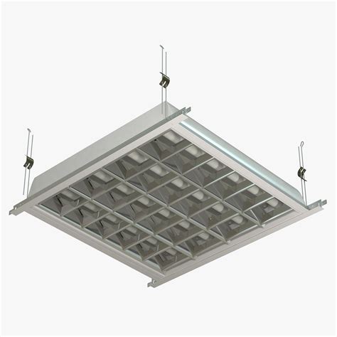 LED Grid Ceiling Light OFF 3D Model 24 3ds Blend C4d Fbx Max