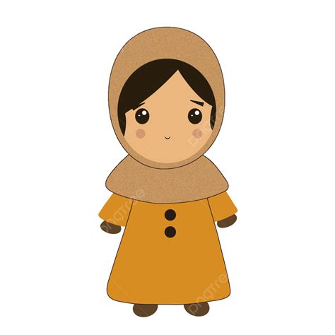 Hijab Bonito Dos Desenhos Animados Vetor PNG Desenho Animado Fofo