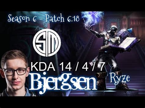 TSM Bjergsen RYZE Vs JAYCE Mid Patch 6 18 KR Ranked League Of