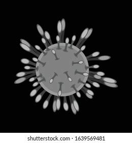 Hiv Virus Electron Microscope Look 3d ภาพประกอบสตอก 1469563844