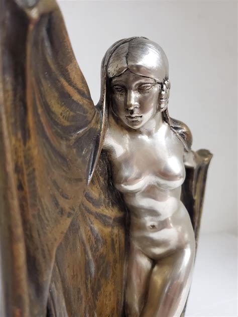 Art Deco Patinated And Silvered Bronze Figure Of A Nude By Armand L Mo