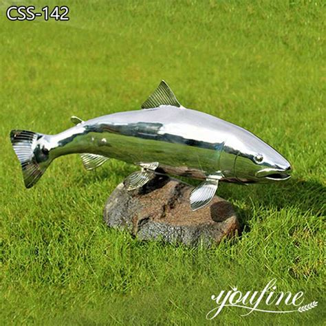 Large Stainless Steel Fish Sculpture Lawn Decor Supplier CSS 142