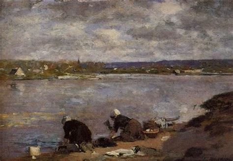 Paintings Reproductions Laundresses On The Banks Of The Touques