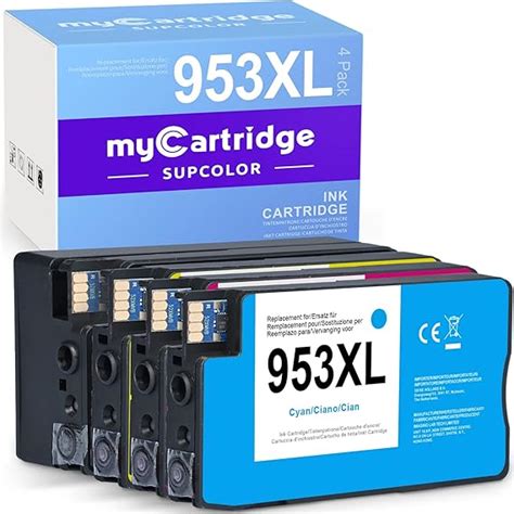 Mycartridge Supcolor 953xl Pack Compatible Pour Hp 953xl 953 Xl Pack De 4 Cartouches Dencre