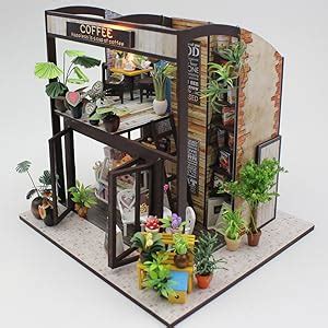 Cuteefun Diy Miniatur Puppenhaus Caf Kit Zum Bau Miniatur Caffeehaus