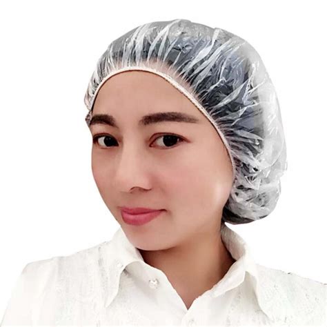 Shower Cap Disposable 100 Pcs Bath Caps Large Thick Clear Waterproof