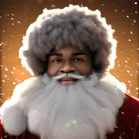 Handsome Afroamerican Black Santa Claus With White Beard · Creative Fabrica