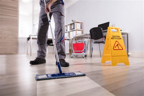 Janitor Mopping Floor