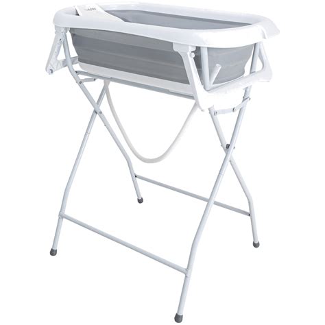 Banheira De Bebe - Banheira de Bebe Compacta Dobravel com Suporte Kiddo Flex Cinza - Maçã ...