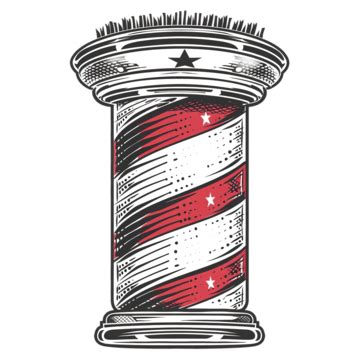 Vintage Barbershop Pole Badge Emblem Barber Barber Shop Shaving PNG