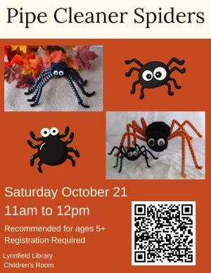 10/21/2023 | Pipe Cleaner Spiders | Lynnfield Public Library