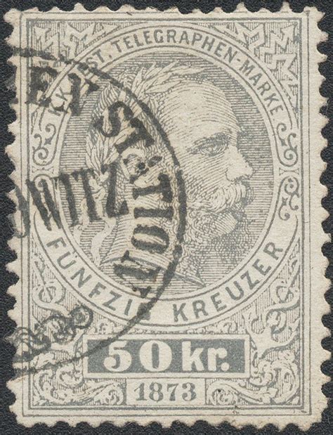 Austria 1873 Telegraph Mark 50 Kreuzer Grey Catawiki